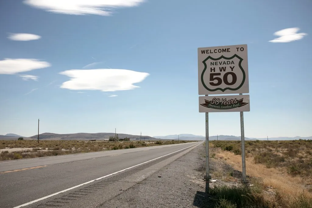 Route 50 dans le désert du Nevada